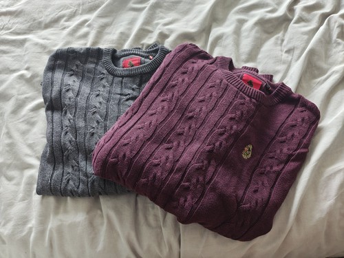 Two luke cable knit jumpers - two,