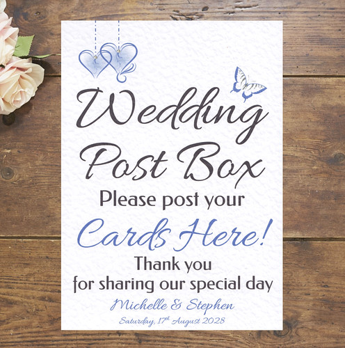 Personalised wedding post box - post,