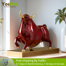 Abstract Bronze Bull Statue