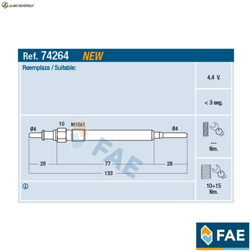 Glow plug 74264 for mini - for,