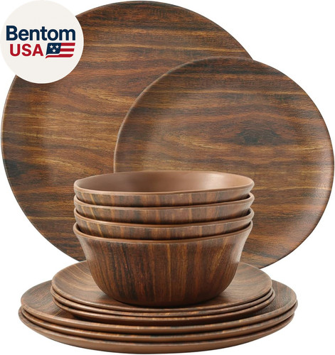 Piece melamine dinnerware - 12-piece,