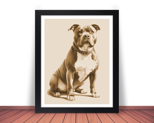 Framed american bully dog - american,