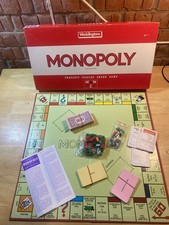 Vintage Monopoly Game Red & White Box – Waddingtons – Complete – Retro Classic