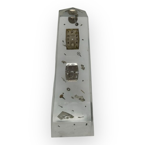 Vtg lucite exploded clock - lucite,