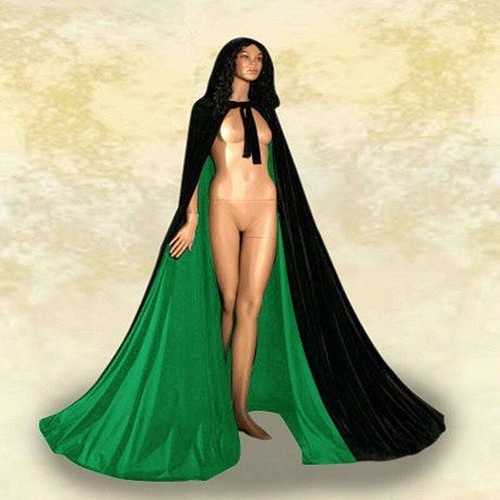 Velvet hooded cloaks robe - velvet,