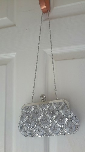 Leko evening purse - purse, sliver