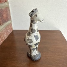 Raku Pottery Giraffe Figurine