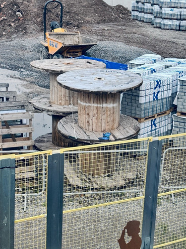 Wooden timber cable drum - timber,