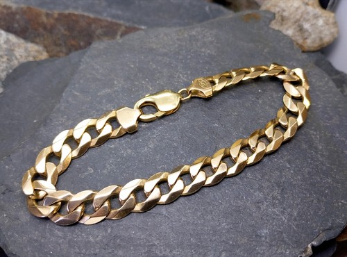 9ct yellow gold cuban curb - yellow,