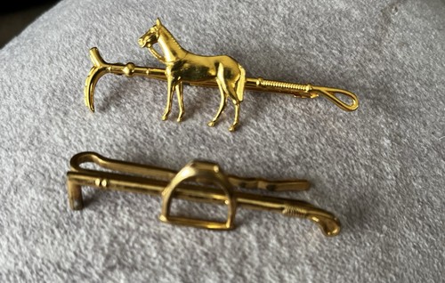 Vintage horse brooches gold - horse,