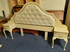 Vintage Mid Century French Louis Style Headboard & Cabinets DELIVERY POSSIBLE