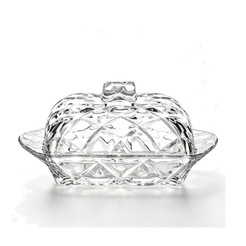 Glass butter dish - glass, with