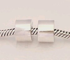 Genuine Pandora Bracelet Clip Charms - Silver Plain Stopper Clips x2 S925 ALE 