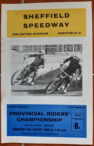 Sheffield speedway programme - speedway,