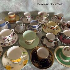 Selection of Antique & Vintage Demitasse Coffee Cups-Qty discount on request