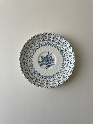 Pretty blue white saucer - blue, &