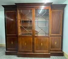 Stunning Large Antique Breakfront Bookcase, Provenance From Important Property