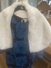 WHITE  FAUX FUR CAPELET