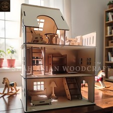 Wooden dollhouse plywood - dollhouse,