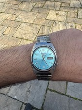 Classic Vintage Seiko 5 Automatic 7009 Japan Made Men’s Watch Turquoise Dial