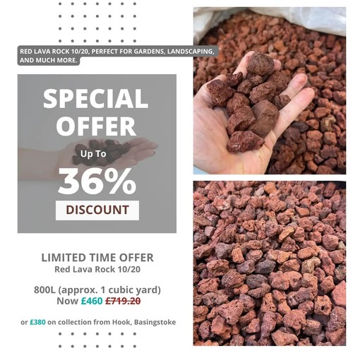 Red volcanic lava gravel 800l - volcanic,