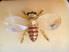 Lencia Star Collection Crystal & Gold-Tone Bee Bug Figurine Marked Insect BOXED