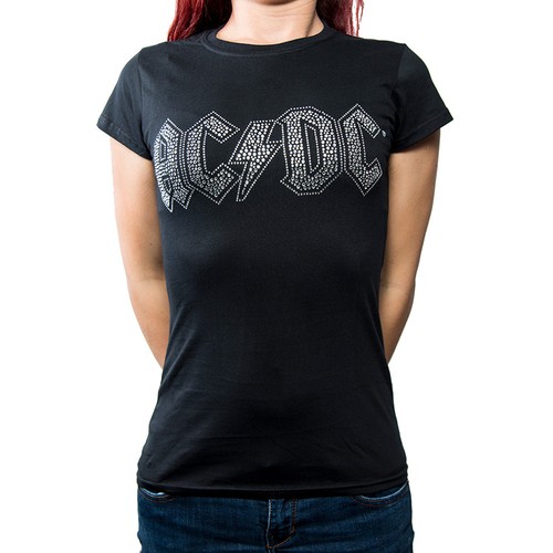 Ladies diamante logo - ac/dc,