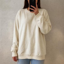 Cream Pastel Yellow Apricot Jumper Size M Soft Lightweight Knit Autumn New