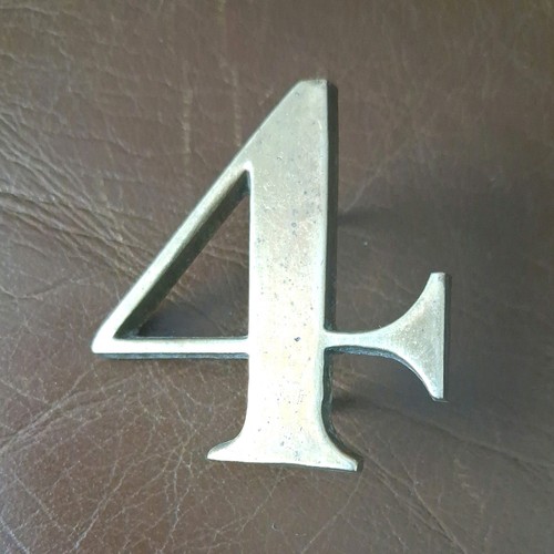 Vintage brass door number - #, 4