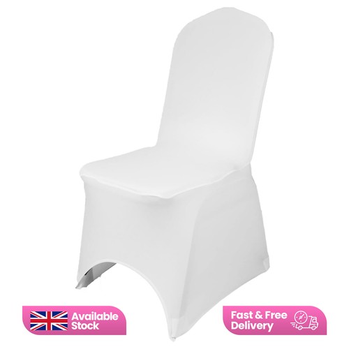 Spandex chair covers - spandex, white
