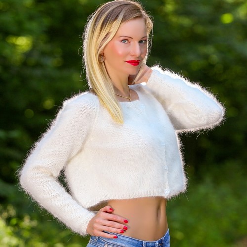 Luxury white mink bolero