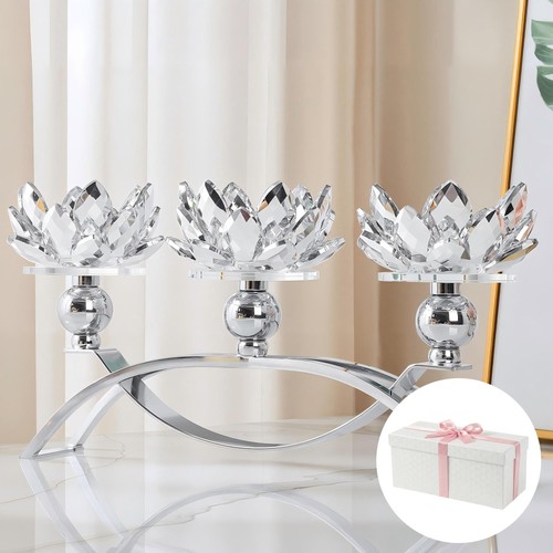 Crystal candle holder silver - holder,,