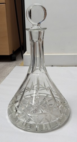 Ships cut glass decanter - ships,