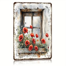 POPPY RUSTIC 2D METAL WALL ART