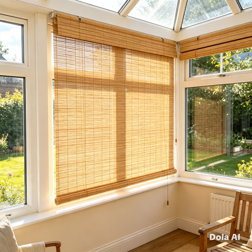 Natural bamboo roller - natural, blind