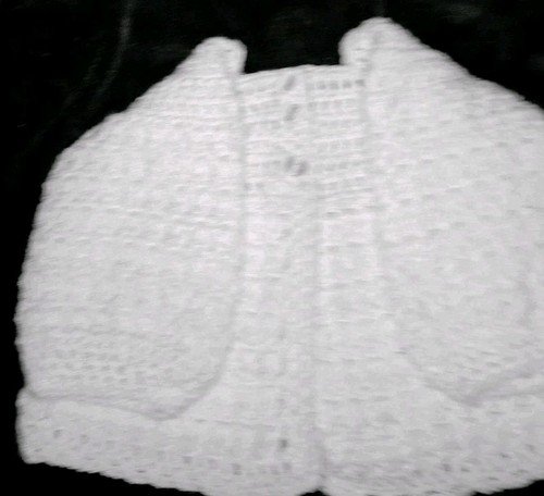 Hand crochet baby matinee coat - hand,