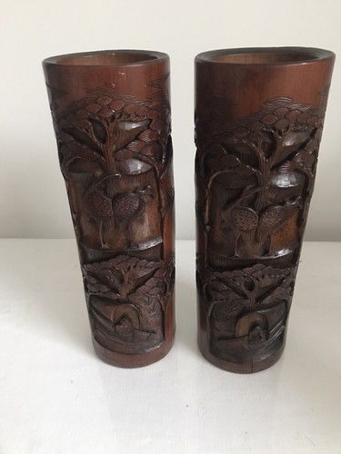 Pair chinese carved - pair, of