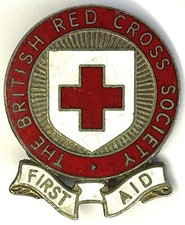 British Red Cross Society First Aid Uniform Sleeve / Pin Badge (M12)