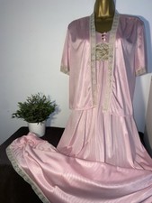 VTG ST MICHAEL PINK SHIMMERY NEGLIGEE/ ROBE SIZE S