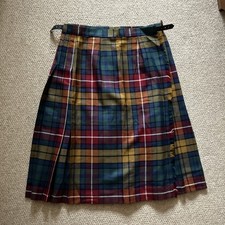 JAMES PRINGLE LADIES TARTAN PURE WOOL PLEATED SKIRT SIZE 18
