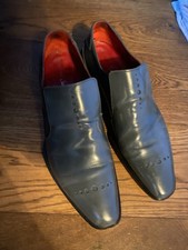 Oliver Sweeney Men’s Grey Leather Shoes – UK Size 12 – Red Soles – Funky Pattern