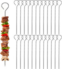 24PCS Metal BBQ Skewers, 15Cm Reusable Skewer, Metal Skewers Stainless Steel, Fo