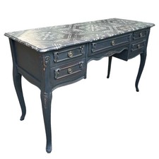 Black ornate five drawer - black,