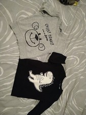 Two Jumpers George At Asda Black And Grey 1-1.5 Years Money And Dinosaur