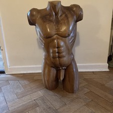 Wooden Artistic Male Torso.