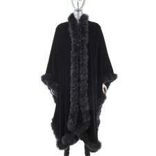Black Velvet Cape with Feather