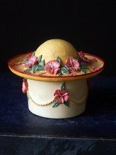 JANE ASHER Trinket Box - Flowered Hat Box Mini 3" - 1995