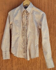 TM LEWIN Woman - LADIES VINTAGE PINK SHIRT w/FLORAL PATTERN & RUFFLES Size 8