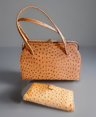 Vintage 1950 tan ostrich - 1950’s,