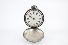 Antique Full Hunter Verge Fusee 925 Silver Pocket Watch Key Wind SPARES/REPAIRS